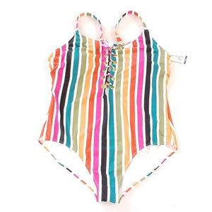 Swimsuit One Piece Vertical Stripe